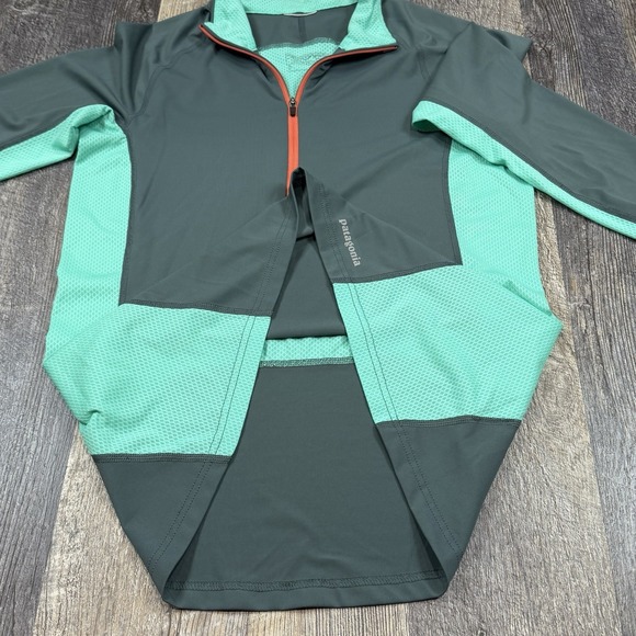 Patagonia Womens Gray All Weather 1/2 Zip Pullover Base Layer Small Running Top - Picture 8 of 16